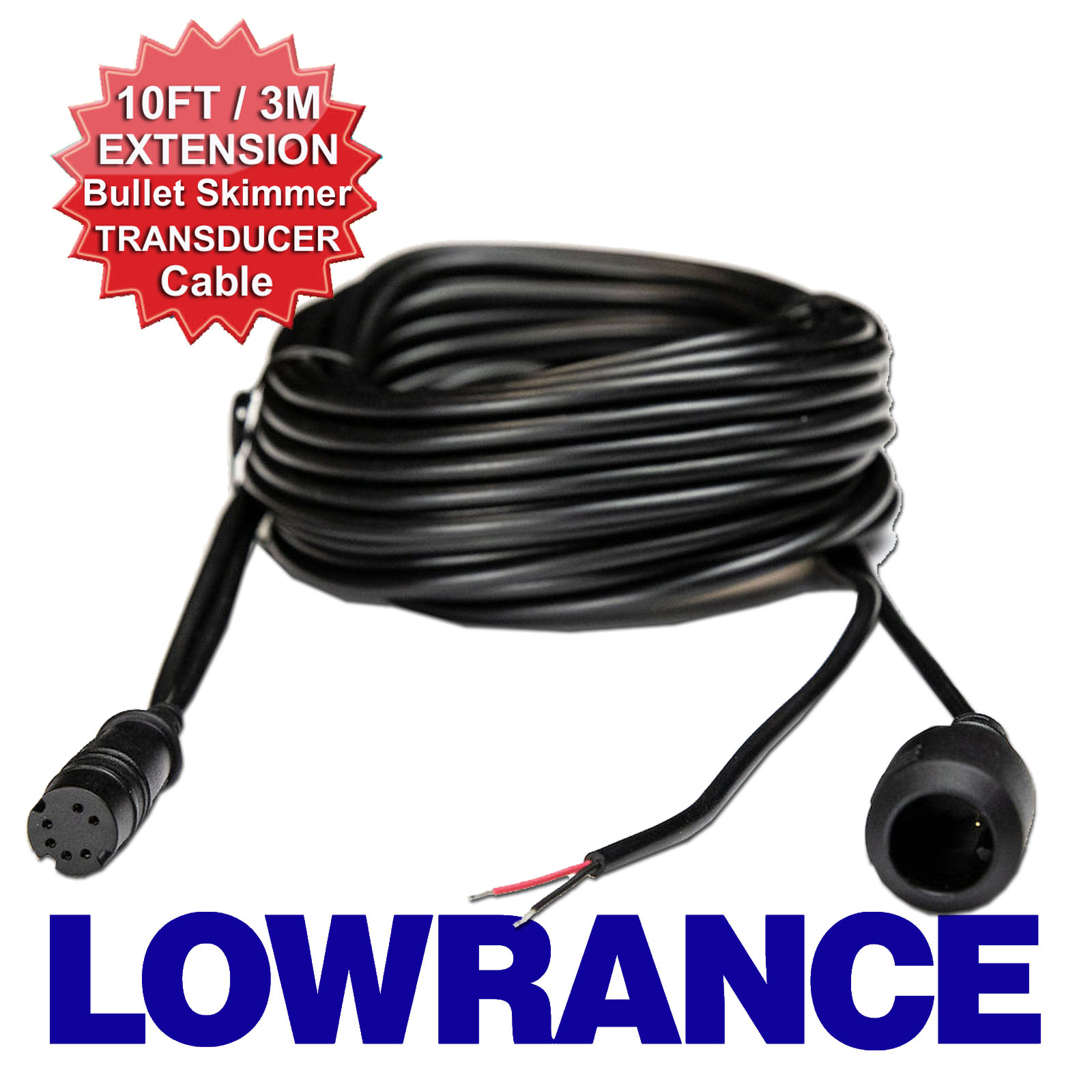 Lowrance Hook 2 4 & 4X 10ft Extension Cable for Bullet Skimmer