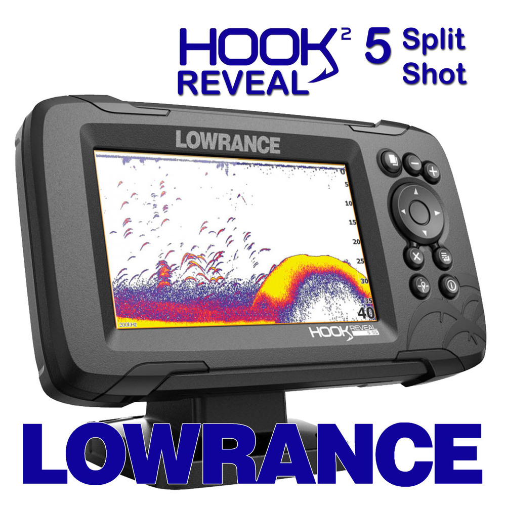 Lowrance Hook Reveal 5 Chartplotter Fishfinder Combo Splitshot Chirp  SideScan DownScan & AUS Maps Ch
