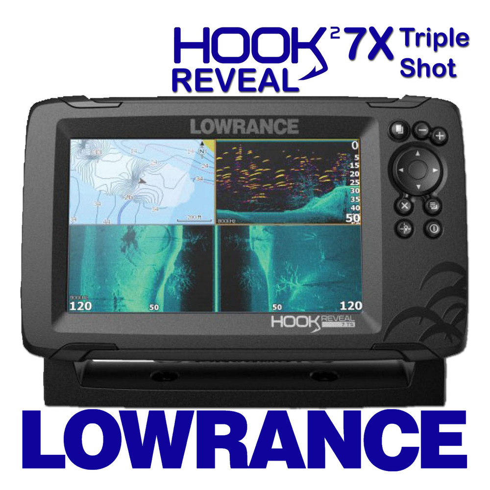 Lowrance Hook Reveal 7X GPS Fish Finder with Triple Shot Transducer