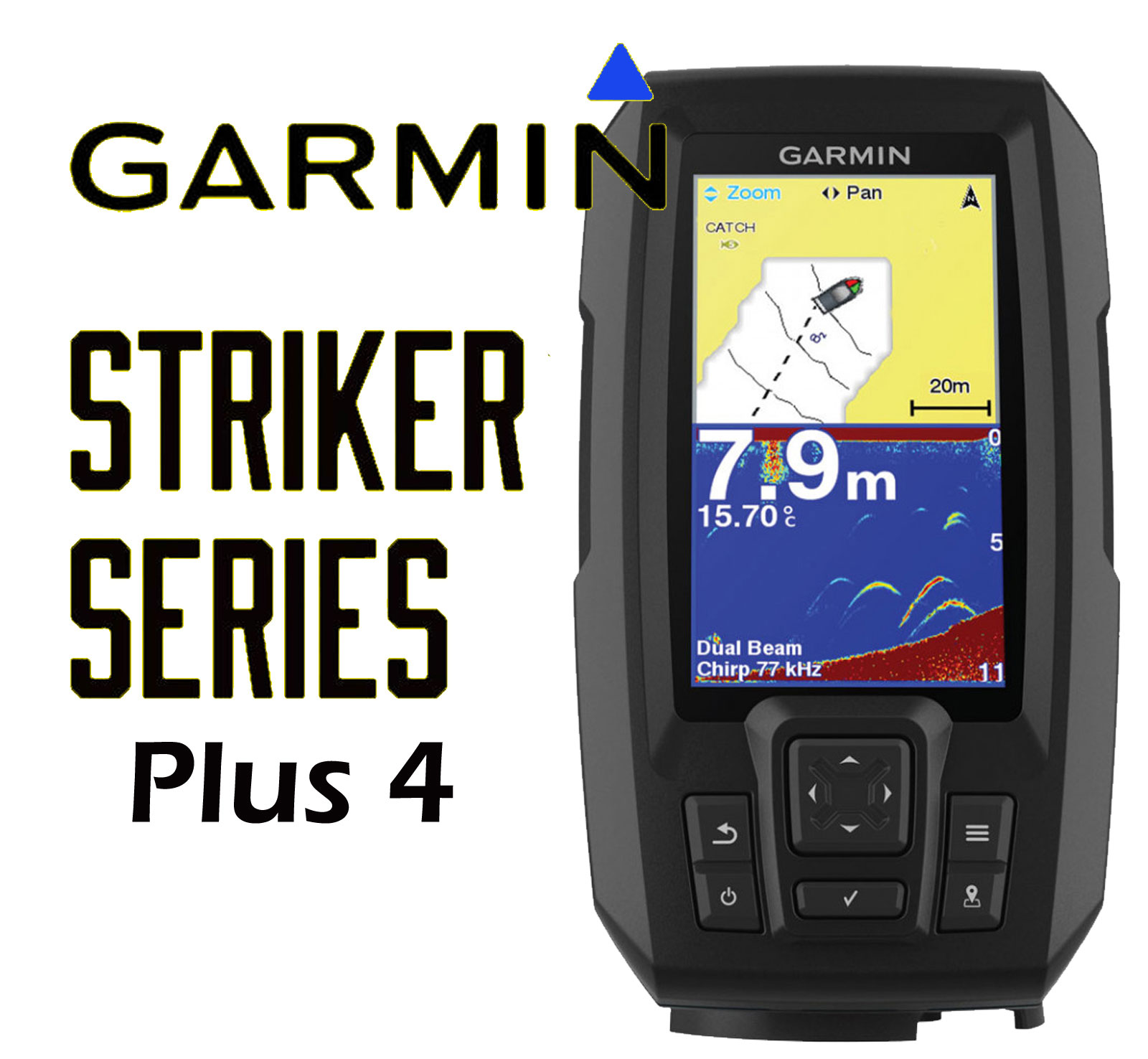 GARMIN STRIKER Plus 4 FISHFINDER + GPS DualBeam Transducer 4” colour