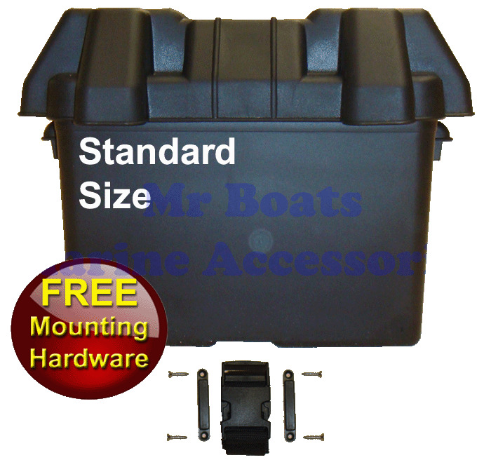 MEDIUM BATTERY BOX HOLDER With Straps 24M Boat Marine Caravan Car