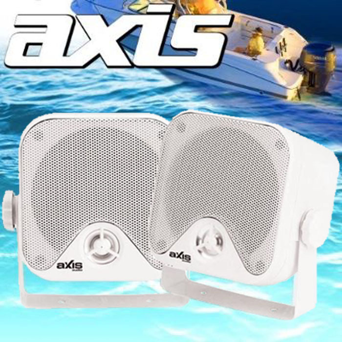 2x Axis 4" Marine Box Speakers 50W Surface Mount MA442 Island