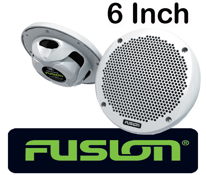 2 x Fusion EL602 6 Inch Marine Speakers 150W 2Way Shallow Mount