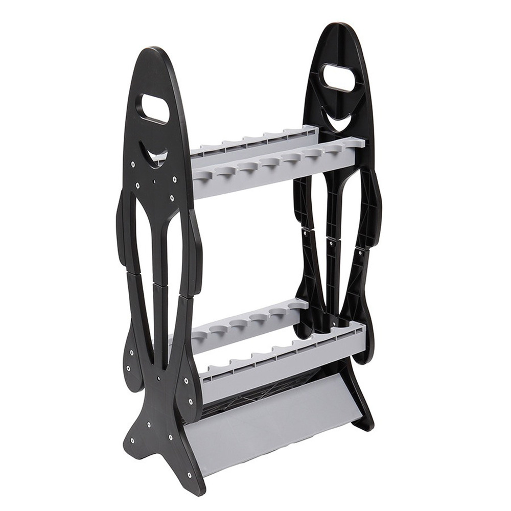 Fishing Rod Holder RACK Holds 16 Fish Rods Free Standing Floor Storage Stand  Double sided