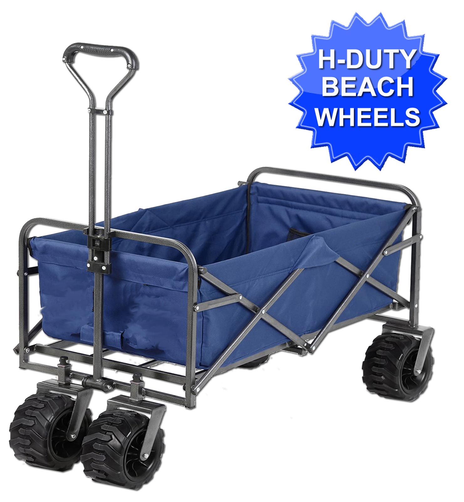 Folding Wagon Cart, Portable Large Capacity Beach Wagon, Heavy