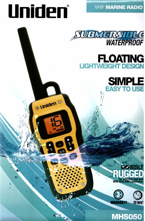 Uniden MHS050 VHF Marine Boat PWC Jat Ski Radio Handheld Waterproof