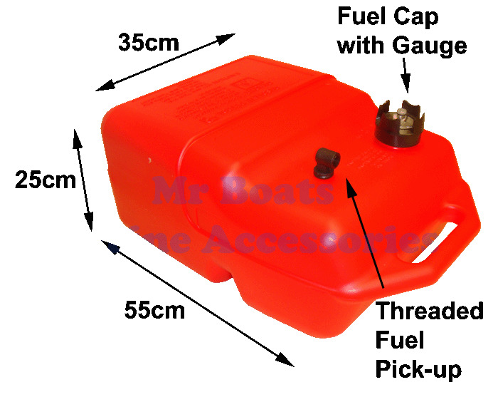 25 Litre Outboard Fuel Tank With Gauge Boat Marine Petrol Portable 25