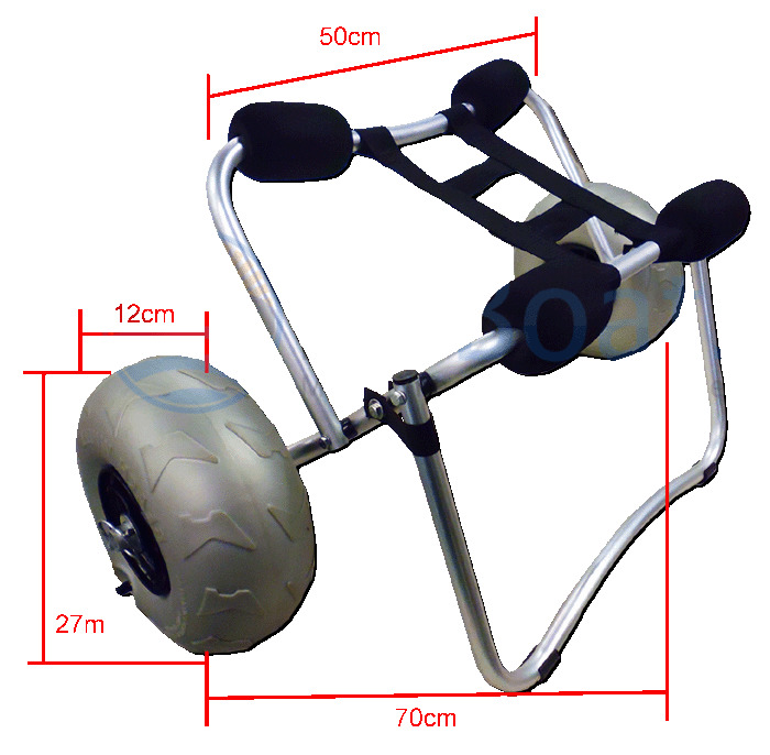 Kayak Cart with Inflatable Beach / Sand Wheels Folding Canoe SUP