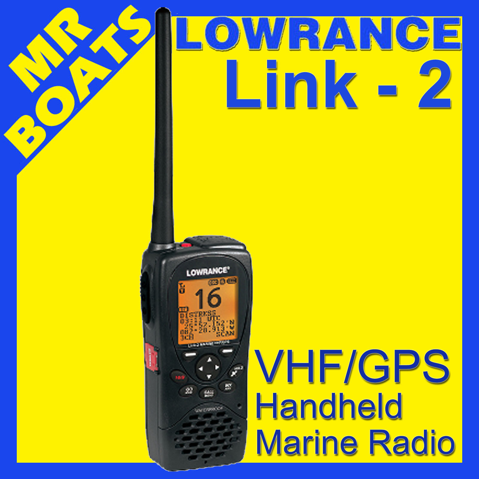 LOWRANCE LINK 2 VHF HANDHELD MARINE RADIO with GPS & DSC OZ MODEL