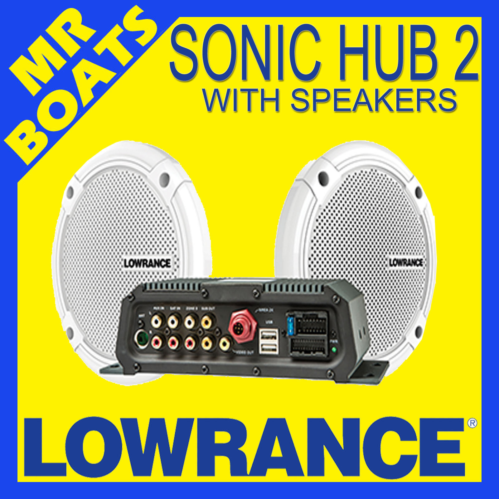 LOWRANCE SONIC HUB 2 Marine Bluetooth Radio Stereo Boat Suits HDS