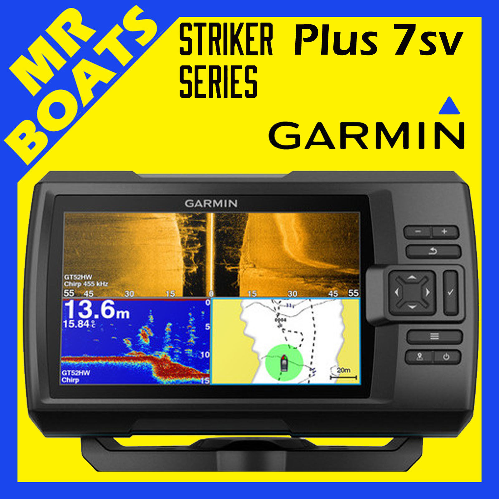 GARMIN STRIKER PLUS 7SV FISHFINDER GT52HW-TM Transducer Built in GPS