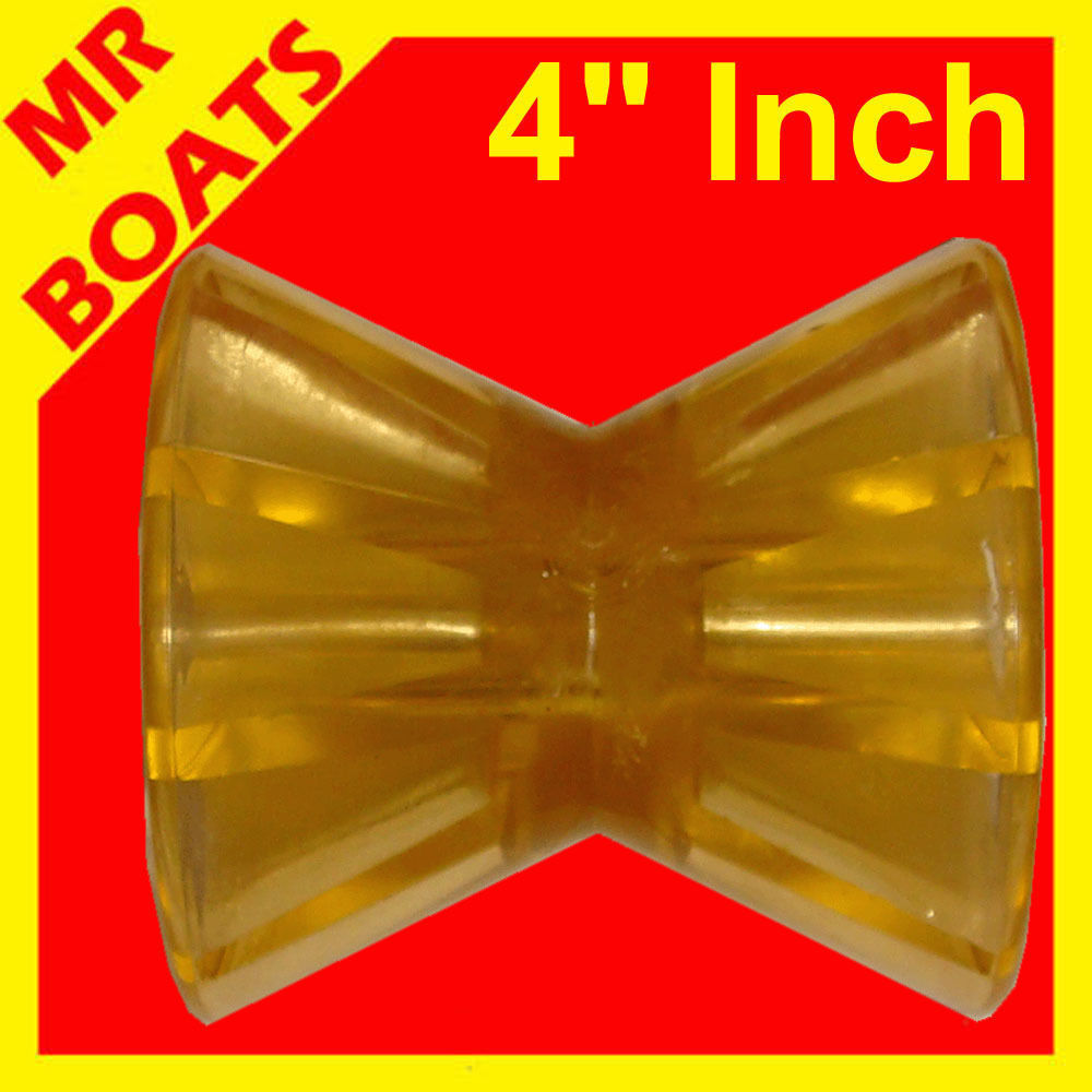 4" 100mm WINCH POST BOAT TRAILER ROLLER POLYURETHANE YELLOW Bow Roller