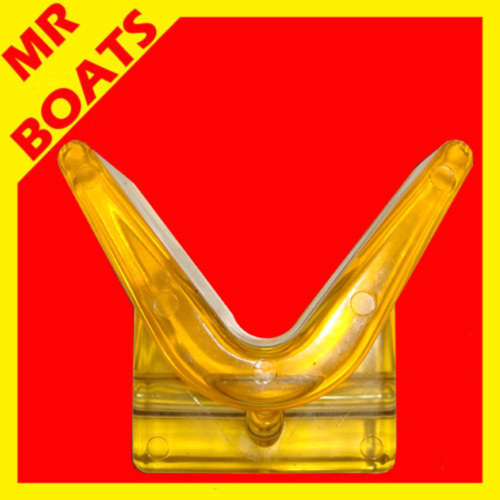 VEE BLOCK winch post boat trailer POLYURETHANE YELLOW 4" V Roller FREE