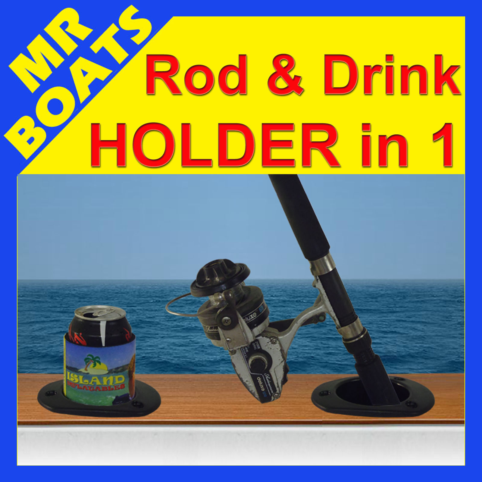 ROD & DRINK HOLDER COMBINED IN 1 HOLDER BLACK Flush mount 30