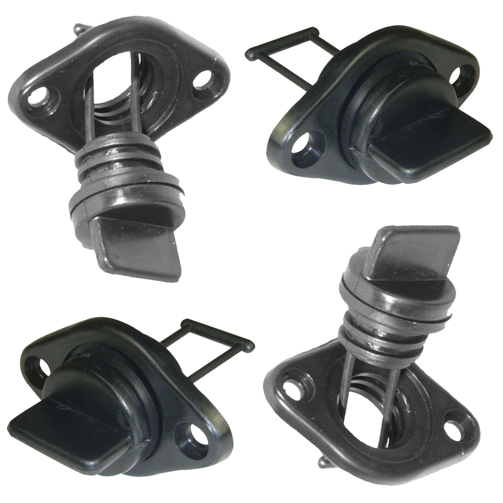 4 x COMPLETE BOAT BUNG & BASES COARSE THREAD MARINE BUNGS STD SIZE DRAI