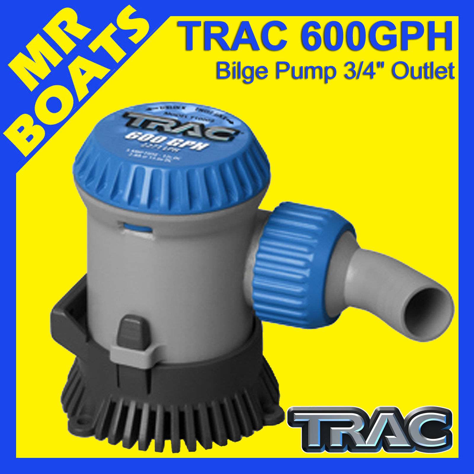 TRAC 600 GPH BOAT BILGE PUMP SUBMERSIBLE Aluminium Fibreglass boats FREE POSTAGE eBay