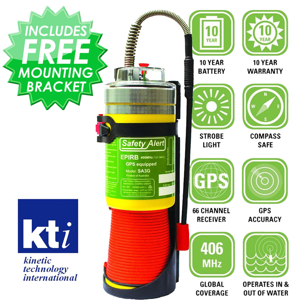 KTI SAFETY ALERT SA3G +GPS 406MHz EPIRB Boat Marine Emergency Beacon