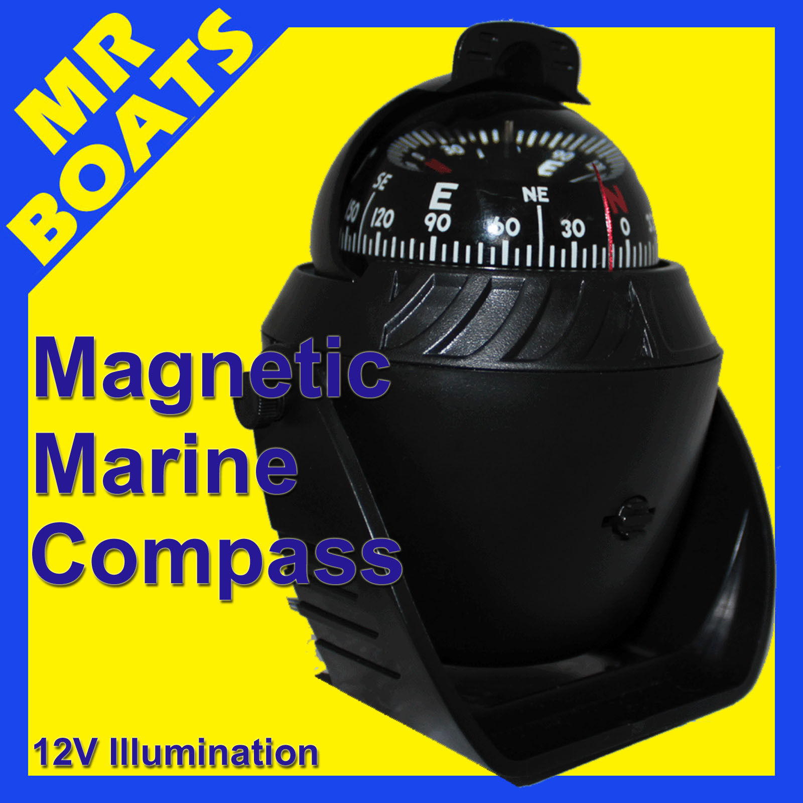 BOAT COMPASS BLACK 12v Illuminated LED Light Suits CARAVAN MARINE TRUCKS NEW eBay