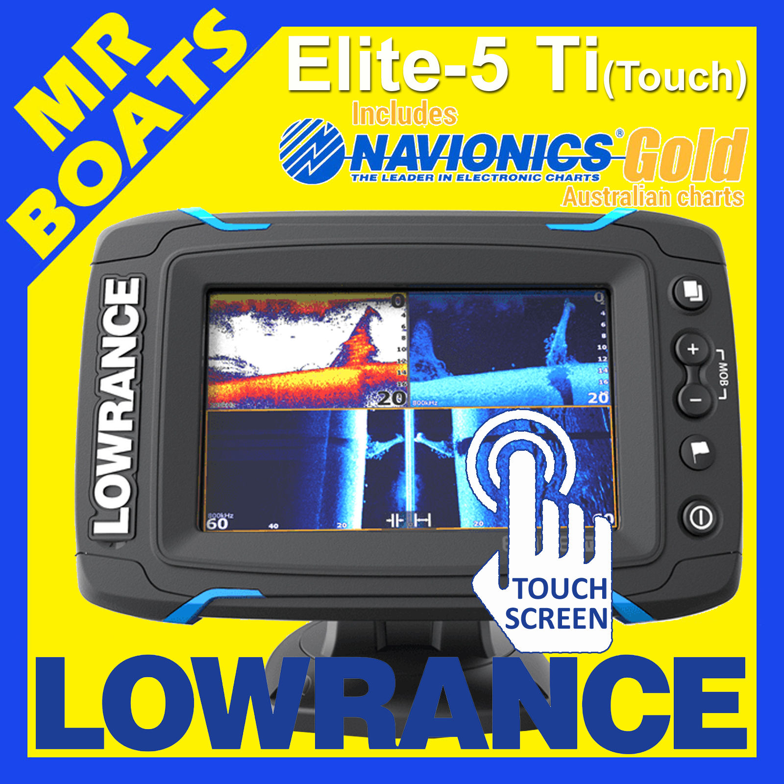 LOWRANCE ELITE 5 Ti & NAVIONICS+ MAPS CHARTPLOTTER FISHFINDER