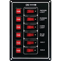 Island 6 Switch Panel / Boat / Marine / RV / Caravan -NEW- 12V Navigation Stern lights Part #: 151401 image