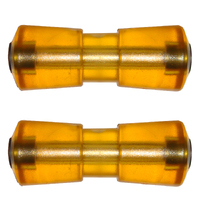 2 pcs Keel Boat Trailer Roller 8" (200mm) Polyurethane Yellow Cotton reel image