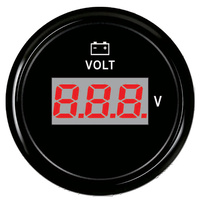 ECMS Digital Voltmeter 8-32V -  Black on Black - 2" 52MM 12V Volt Meter image