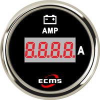 ECMS Digital Ampere Meter -150~150(A) - Black & Chrome -52MM AMP Gauge Part#: 800-00169 image