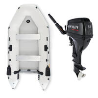 3.3m "WHITE" ISLAND INFLATABLE BOAT + 9.8HP PARSUN OUTBOARD MOTOR " UNBEATABLE PACKAGE DEAL " 11ft Island Air-Deck Boat & 9.8hp 4-Stroke Outboard image