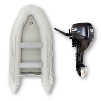 3.65m ISLAND INFLATABLE BOAT + 15HP PARSUN OUTBOARD MOTOR " UNBEATABLE PACKAGE DEAL " 12ft Island Air-Deck Boat & 15hp 4-Stroke Outboard complete image