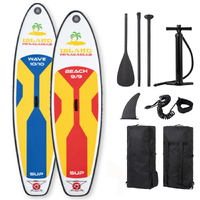 2 X ISLAND SUP's 1 X BEACH 9.9ft / 3m MEDIUM Board 1 X WAVE 10.10ft / 3.3m LARGE INFLATABLE STAND UP PADDLEBOARD (SUP) image