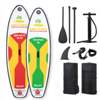 2 X ISLAND SUP's 1 X SAND 9ft / 2.7m KID's Board 1 X BEACH 9.9ft / 3m MEDIUM INFLATABLE STAND UP PADDLEBOARD (SUP)  image