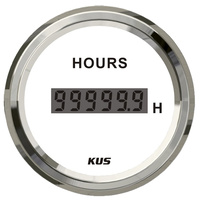 KUS Digital Hourmeter -  White & Chrome - Dia 2" 52MM Outboard Boat Marine  Hour Meter 12V 24V KF39101 image