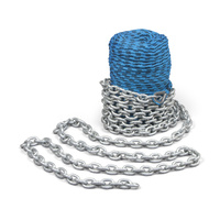 TRAC 8mm Braided Durable 200ft Anchor Rope + 20ft Chain 4 Electric Drum Winches image