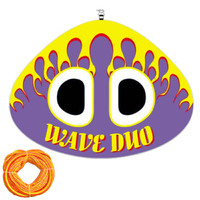WAVE DUO SKI TUBE 1-2 Person " Fun Kit " with  BUNGEE Tube Rope. Double Rider 81 Inch / 206cm Dia Water Ski Biscuit image