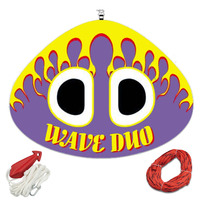 WAVE DUO SKI TUBE 1-2 Person " Advanced Kit " with Rope & Bridle. Double Rider 81 Inch / 206cm Dia Water Ski Biscuit image