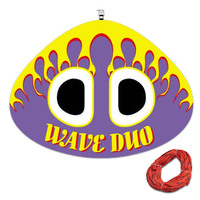 WAVE DUO SKI TUBE 1-2 Person " Starter Kit " with Rope. Double Rider 81 Inch / 206cm Dia Water Ski Biscuit image