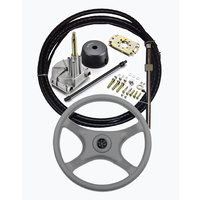 Boat Steering Kit 20ft / 6.1m Cable Helm Grey Wheel Multiflex Teleflex Morse Compatible Part #: YK7-160-20-H-W-G image