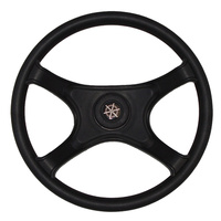 BOAT STEERING BLACK WHEEL 4-Spoke 13"-330mm 3/4" Shaft Marine Universal Fit image