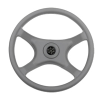 BOAT STEERING GREY WHEEL 4-Spoke 13"-330mm 3/4" Shaft Marine Universal Fit image