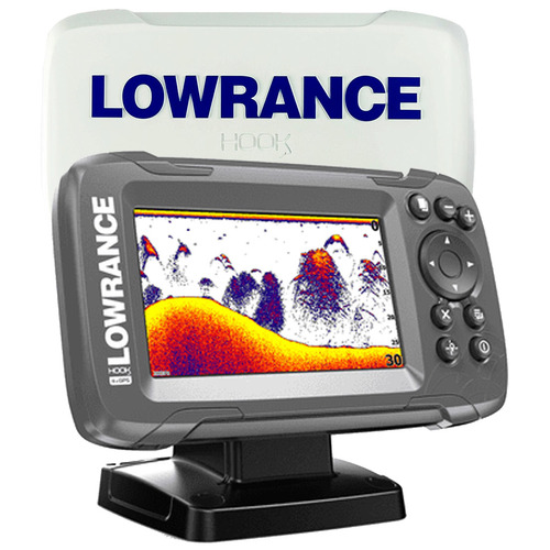 Lowrance Hook2 4X Fishfinder GPS Trackplotter with Cover Bullet Transducer Hook  2 4x Part#: 000-1401