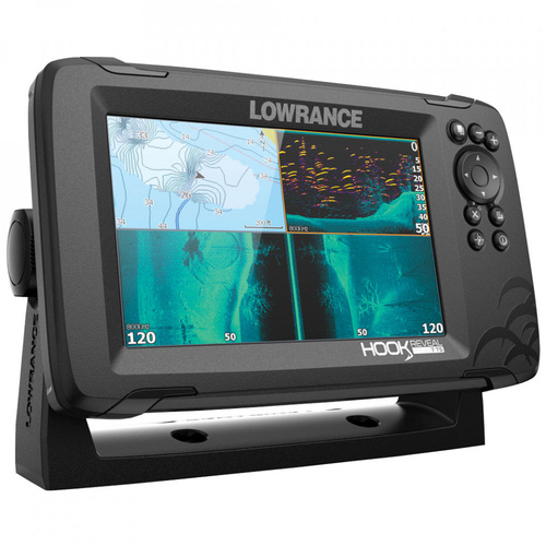 Lowrance Hook Reveal 7 Tripleshot Chartplotter with Chirp / SideScan / DownScan & Australian Maps / Charts Fish Finder Part#: 000-15521-001