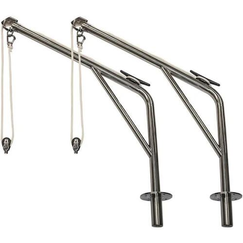 Heavy Duty Stainless Steel Swivelling Davits for Inflatable boats - Pair (160kg Rated )