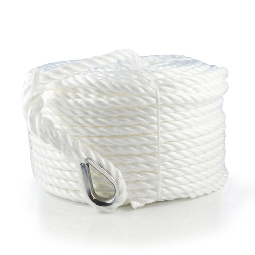 Island Silver Anchor Rope - 12mm X 50M - 1090KG Break UV Resistant Boat Mooring Marine BLA Part #: 144174