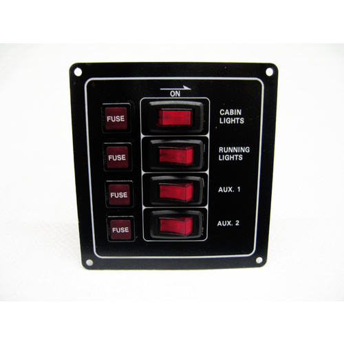 Island 4 Switch Panel / Boat / Marine / 4WD Navigation Stern lights Illuminating Switches Part #: 151400