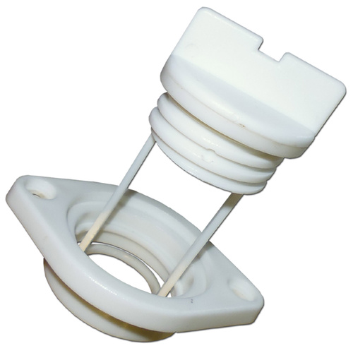 Large Boat Bung Base - White - Complete Coarse Thread Boat Bungs Plug