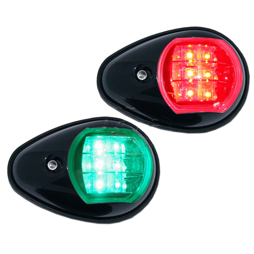 Black LED Navigation Lights Port / Red Starboard / Green -SLIMLINE-Profile