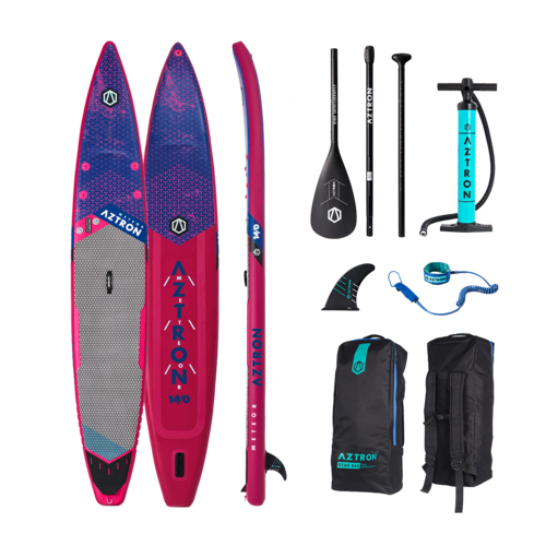 Aztron METEOR 14' Inflatable RACE SUP Stand Up Paddleboard Package