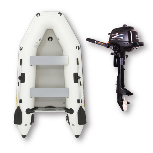 2.9m ISLAND INFLATABLE BOAT + 2.6HP PARSUN OUTBOARD MOTOR " UNBEATABLE PACKAGE DEAL " 9.6ft Island Air-Deck Boat & 2.6hp 4-Stroke Outboard complete