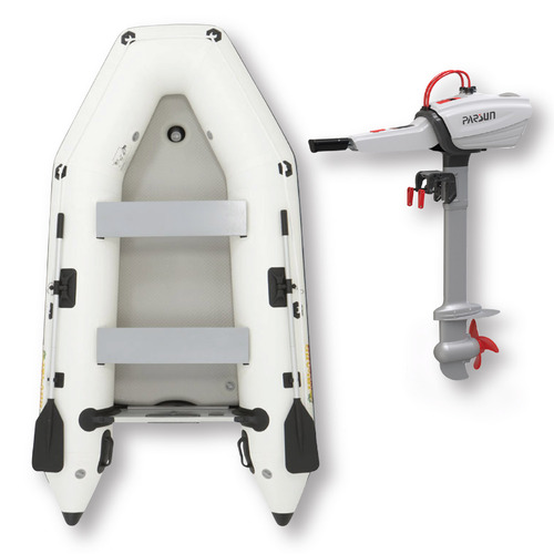 2.9m ISLAND INFLATABLE BOAT + 3HP Parsun JOY 3 ELECTRIC OUTBOARD MOTOR " UNBEATABLE PACKAGE DEAL " 9.6ft Island Air-Deck Boat & Electric Outboard