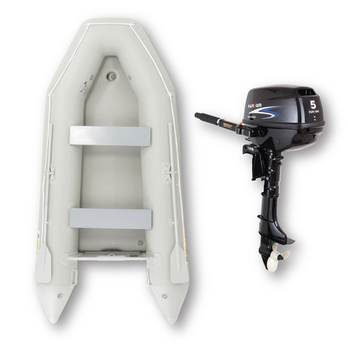 3.3m ISLAND INFLATABLE BOAT + 5HP PARSUN OUTBOARD MOTOR " UNBEATABLE PACKAGE DEAL " 11ft Island Air-Deck Boat & 5hp 4-Stroke Outboard complete